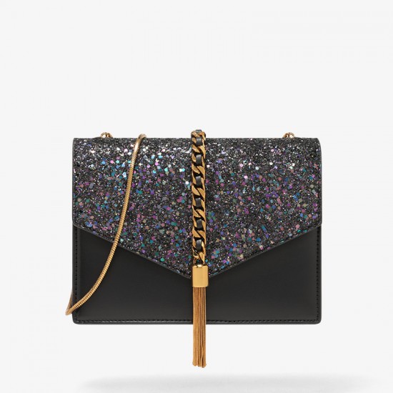 Charles Keith Fashion Tassel Shoulder Bag Black Charles Keith Fashion Tassel Shoulder Bag Black